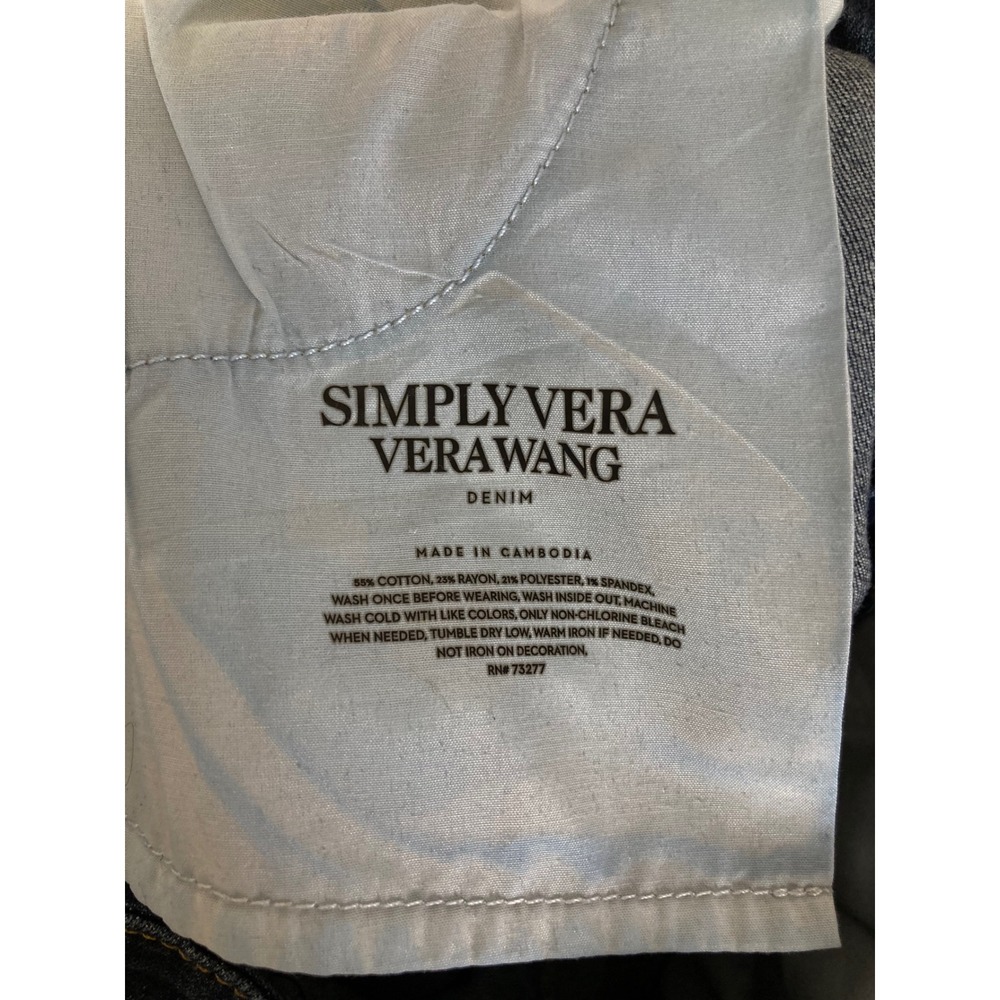 Classic‎ Simply Vera Vera Wang Women 8 Blue Mid Rise Skinny Stretch Denim Jeans - Picture 4 of 11